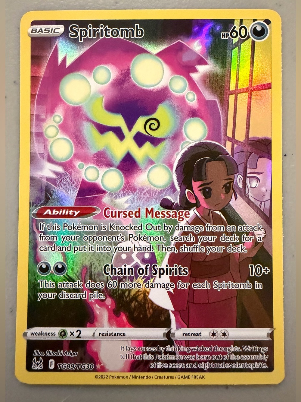 Pokémon TCG Spiritomb TG09/TG30 Trainer Gallery Lost Origin Holo Card